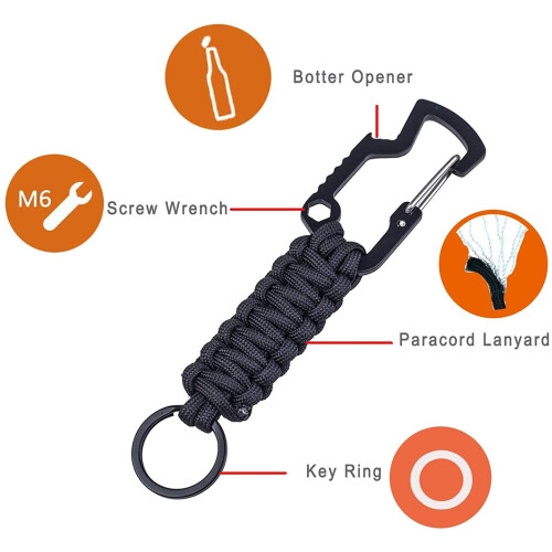 Κορδόνι μπρελόκ Paracord με καραμπίνερ 1 τεμάχιο 1