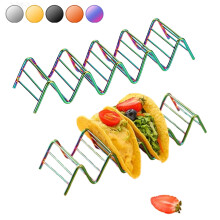 Stainless Steel Taco Holder Stand (1 Pack), Holds 4 Tacos, Oven/Dishwasher/Grill Safe – Compatible with Taco Bar Setup