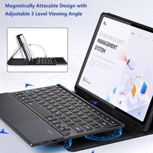 Θήκη πληκτρολογίου συμβατή με iPad Air 13", Αποσπώμενη ασύρματη θήκη για iPad Pro 12.9" 2