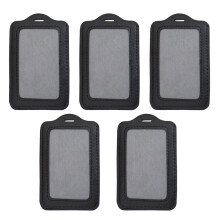 Portatarjetas de esquí OUNONA, PU negro, protección para tarjetas, uso en oficina, 5 piezas, 4,4 x 2,8 pulgadas.