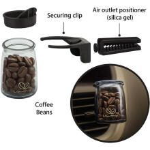 Coffee Bean Car Air Freshener - 2 Bottles Aromatherapy Diffuser Set Long-Lasting Perfume Natural Coffee Aroma(Latte)