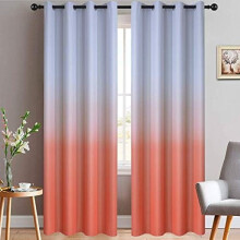 Coral ombre thermal curtains with grommets 2 panels 52x84