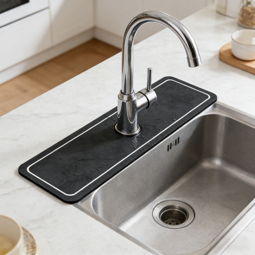 Kitchen Sink Faucet Splash Guard Mat Â Absorbent, Fast-Drying, Decorative Protector For Countertops, Bathrooms, Farmhouses & Rvs 9496895060518