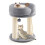 Cat tree cat scratching post with soft seat sisal tower for cats gray 3