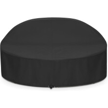 Waterproof 88" Round Outdoor Daybed Cover with Taped Seams & Air Vent – All-Weather Black Protector