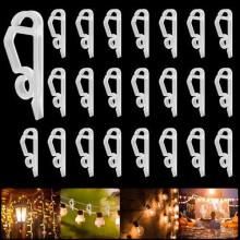 120 pinces et crochets pour guirlandes lumineuses de Noël, fixations en C pour gouttière permettant de suspendre des décorations lumineuses