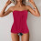 Μαγιό Tankini για γυναίκες, στράπλες, μπαντό μαγιό, μοντέρνο αδυνάτισμα, μονόχρωμο, 2 2
