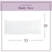 Breathable 100% Cotton Zippered Pillow Protector (20x55) – Single Pack, Compatible with Body Pillows