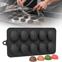 Moldes de silicona de 10 cavidades con forma de cerebro/esqueleto para dulces de Halloween, pasteles, cupcakes, pudines y gelatinas – Compatibles