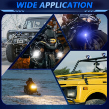 120W LED Motorcycle Driving Light, 18000LM, IP67 Waterproof, Compatible with ATV, SUV, Pickup, Cart
