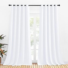 Draperies Curtains Panels, 50% Light-Blocking, Grommet Top, White, 70x95 in (2 Panels)