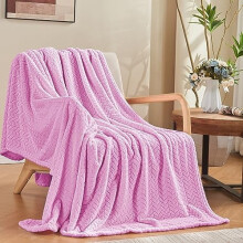 Purple Fleece Throw Blanket for Couch, Super Soft Flannel Blanket All Season Use Season, 50 x 60 Inches