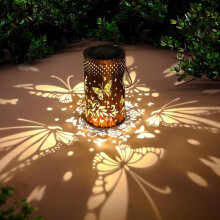 Lanterne solaire papillon étanche pour terrasse, jardin, pelouse – Décoration de jardin LED suspendue en métal, cadeau d'anniversaire pour