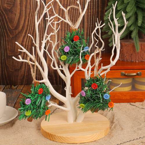 Julepynt med knapper DIY-sett for julekuler, 12 stk