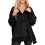 Γυναικείο oversized φούτερ casual με μακριά μανίκια και κουμπιά, Henley λαιμόκοψη, πουλόβερ, 1