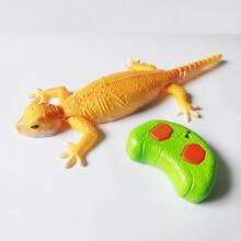 Gecko télécommandé CaiTeLin, jouet lézard grimpeur, rechargeable, yeux LED, pour jouer au sol et au mur, amusement en famille, jaune