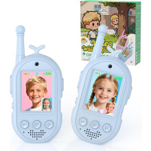 Walkie-talkies infantis, pacote com 2 unidades – Recarregáveis, rádios bidirecionais de longo alcance para brincadeiras ao ar livre e presentes