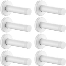 Batente de Porta Branco, Aço Inoxidável 304 Espessura de 1mm, Amortecedor de Som, Protetor de Parede, Pacote com 8 Unidades, DSB5-WH-P8