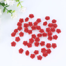 50 piezas de cuentas de rosas sueltas para la fabricación de joyas, suministros y accesorios decorativos.