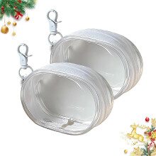 Pochette de rangement transparente pour chargeur portable, en PVC imperméable, avec fermeture éclair et coque rigide, pour câbles et écouteurs (2