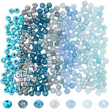 294 cuentas de piedras preciosas naturales de 4,5 mm (7 estilos) – Aguamarina, turquesa y más – para la creación de pulseras y collares