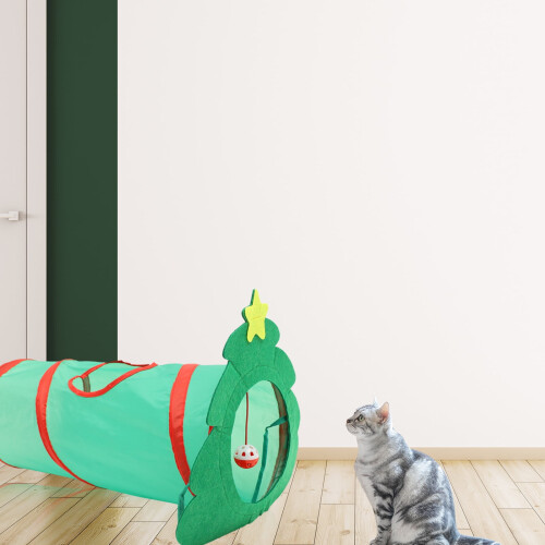 Cat Tunnel Toy Christmas Tree Shape 1 Pack 2