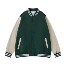 Jaqueta masculina de couro, estilo varsi casual, slim fit, clássica, universitária, oversized, jeans, feminina, verde, tamanho M.
