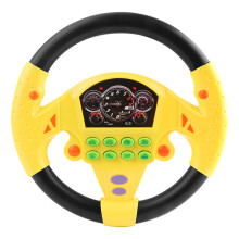 Volante giocattolo per bambini con musica e suoni, ideale come copilota, per bambini dai 4 ai 6 anni, compatibile con le auto giocattolo.