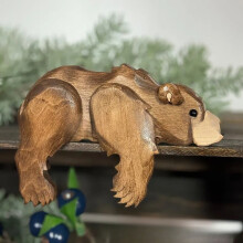 Hand-Carved Wooden Reindeer Ornament – Rustic Holiday