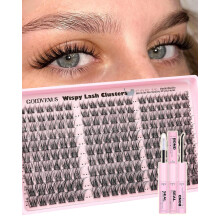 Sada řas Wispy Lash Clusters, 180 ks C-Curl 10-16 mm, přírodní prodlužování řas (bez pinzety)