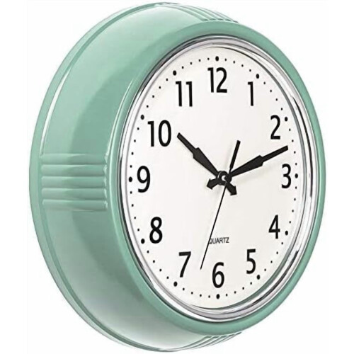 Retro Red Wall Clock 12 Inch Silent Quartz Battery Clock