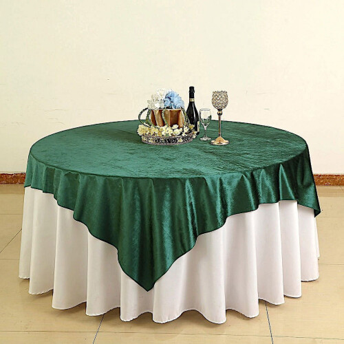 BalsaCircle Velvet Square Table Overlay 72 x 72 in