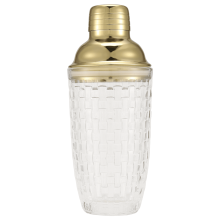 Novedad: Juego de coctelera de vidrio de 384 ml (13 oz) - Dorado