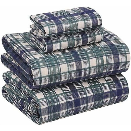 100% Cotton King Sheet Set, Percale Weave, 4-Piece