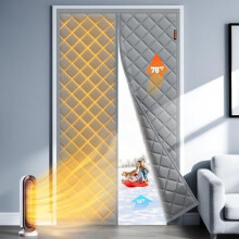 Thermal Insulated Door Curtain 37" x 82" Grey