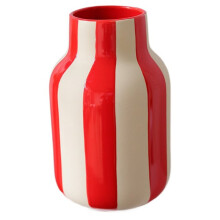 Red Striped Ceramic Vase Ornament Bedroom Dining Table Flower Arrangement Container Wedding Vase Decoration