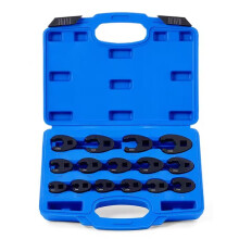 15 Pcs Crowfoot Wrench Set Flare Nut Tool 8 to 24mm 1/2 3/8" Flare Nut Tool for 3/8" and 1/2" Drive Ratchet Wrenches