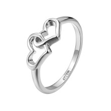 Rings Engagement Double Heart Women's Wedding Ring Women's Jewelry Ring Heart Shaped Women's Ring Jewelry Silver 7