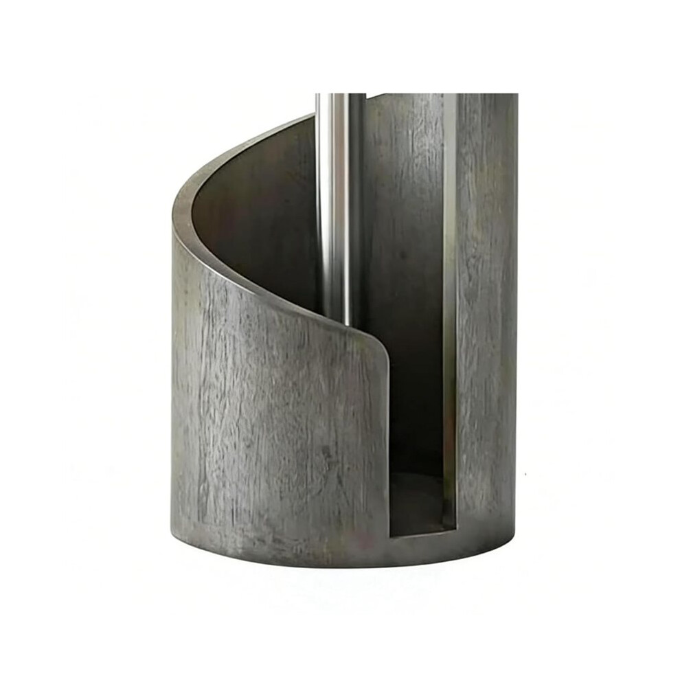 Mountain Paper Towel Holder Countertop with Wood Round Base and Iron Holder,Holder Stand for Kitchen Roll Organize E