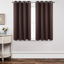 Blackout Curtains 52x54 inch x 2, Thermal Insulated, Room Darkening Grommet Drapes for Living Room & Bedroom (Chocolate), compatible with standard