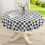 Round Waterproof Vinyl Tablecloth with Flannel Back, 70" 1