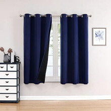 Blackout Curtains Light Grey 42x63in Set of 2 Grommet