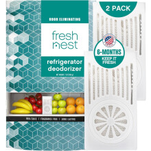 Désodorisant pour réfrigérateur à base de zéolites (lot de 2) – Élimine les odeurs pour réfrigérateur et congélateur – Compatible avec