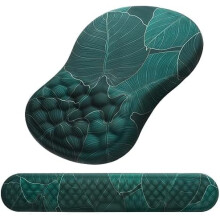 Ergonomická podložka pod myš a opierka zápästia 2 v 1, protišmyková, banánovo zelená – kompatibilná so všetkými klávesnicami a myšami