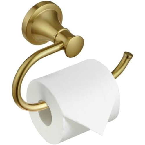 Brushed Gold Toilet Paper Holder Wall Mounted Rustproof