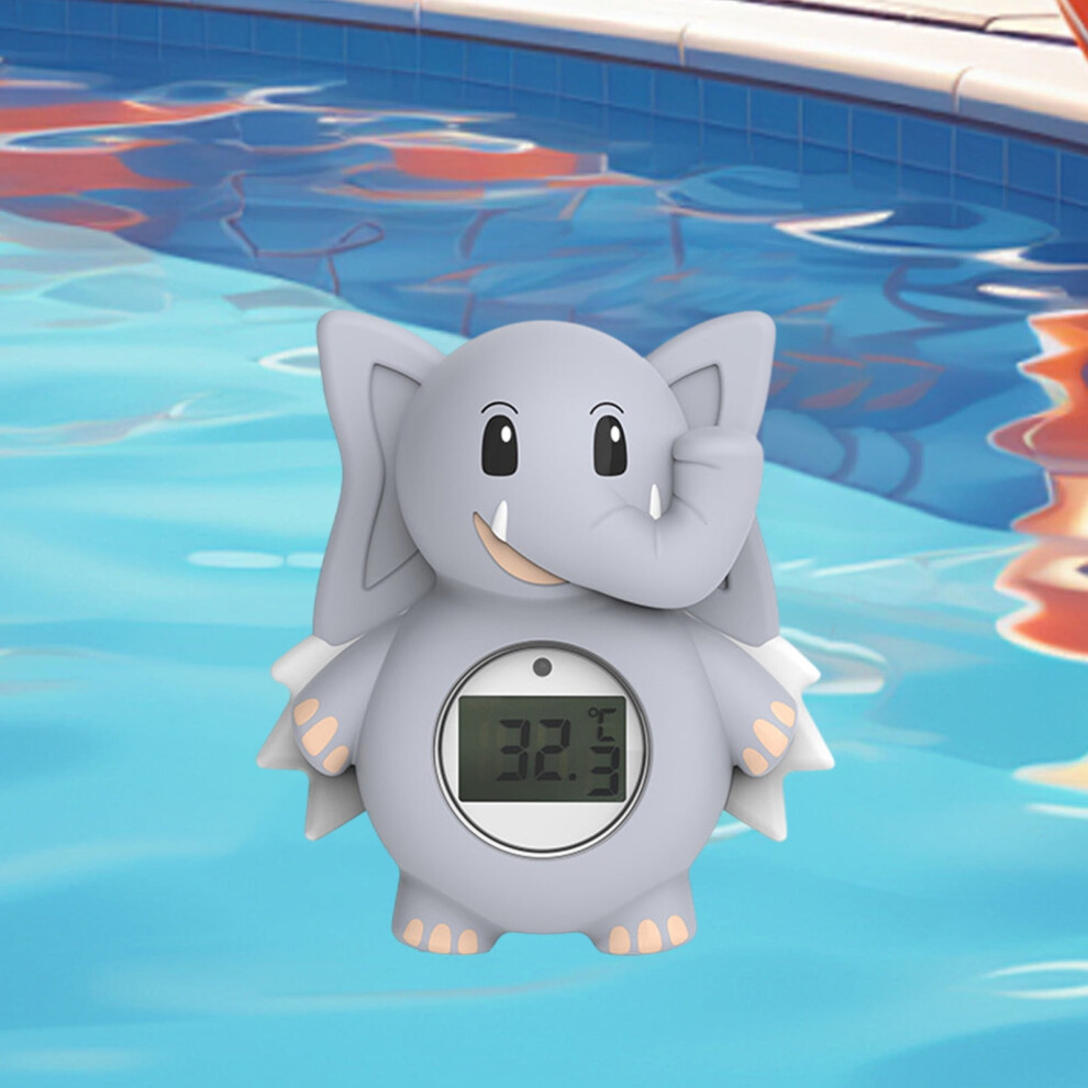 Baby Bath Thermometer With Led Display & Temp Warning, Floating Toy Gift For Newborns & Toddlers – Compatible With Standard Bathtubs Gray