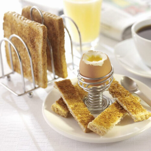 Spiral Chrome Smart Egg Cups and Toast Holder Set 1