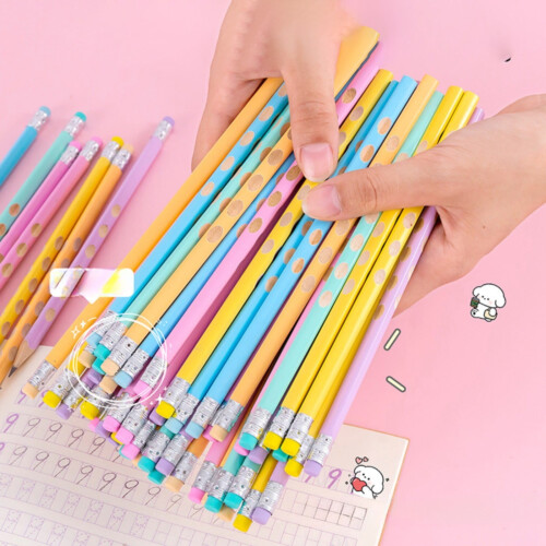 10 Pcs Purple Triangular Grip Pencils with Custom Engraving, Compatible with Office & Sketching 2