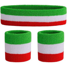 Zweetbandenset, sporthoofdband, polsbandjesset, badstof polsband, zweetband voor de pols, hoofdbanden, vochtafvoerend, zweetabsorberend, hoofdband