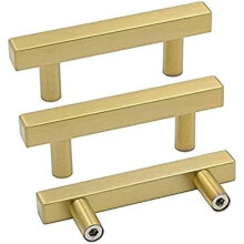 Gold Cabinet Handles Brushed Brass 10 Pack 64mm